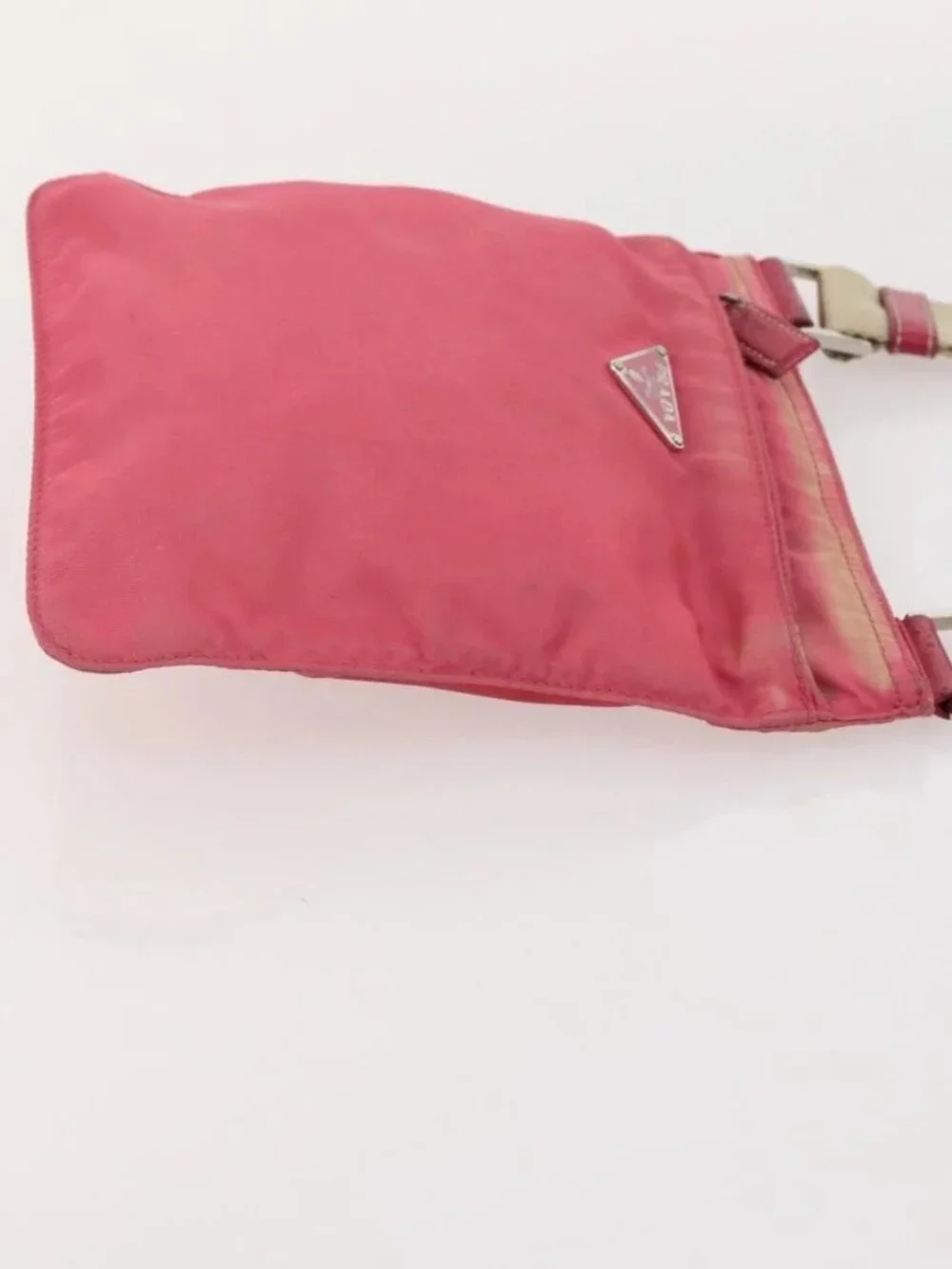 PRADA Shoulder Bag Nylon 4 Set Red Pink Light blue Auth